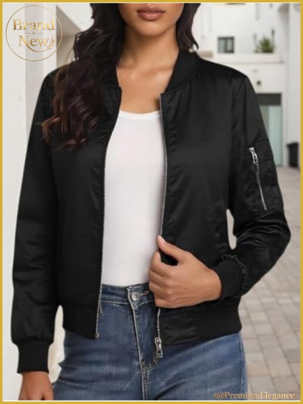 Women's Casual Jacket Zip Up Lightweight Windbreaker Coat with Pockets